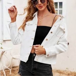 Liz Claiborne white denim jacket
